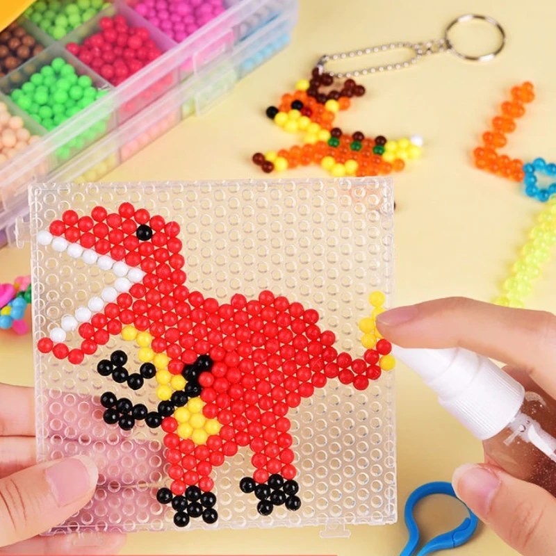 Ensemble de perles magiques à brume d'eau, Puzzle fait à la main, Pindou, créatif, éducation précoce, perle collante magique