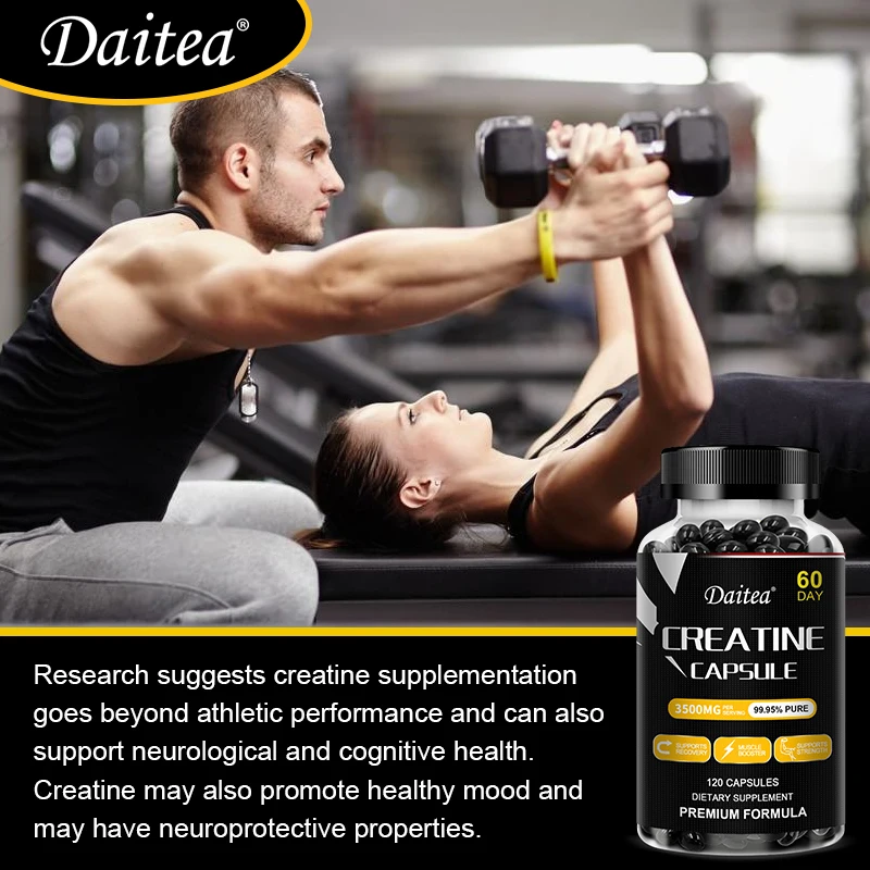 Daitea Creatine Monohydrate - Supports muscle, energy and cognitive function, increases lean muscle mass - Gluten Free