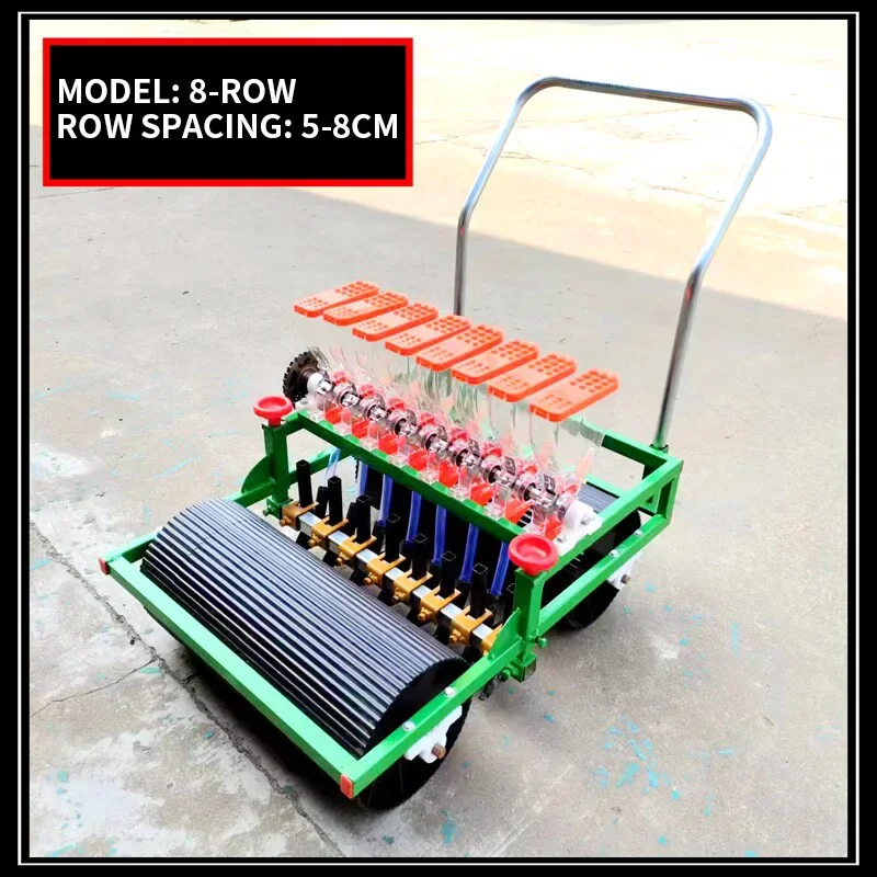 4/8-Row Vegetable Seeder—Hand-Pushed Multifunctional Precision Seeder with Adjustable Plant Spacing (Customized)
