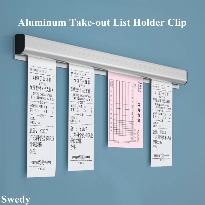 

Wall Mounted Restaurant Cafes Pubs Bars Bill Receipt Hanging Rack Kitchen Slide Check Rack Order Grabber Folder Holder Clip