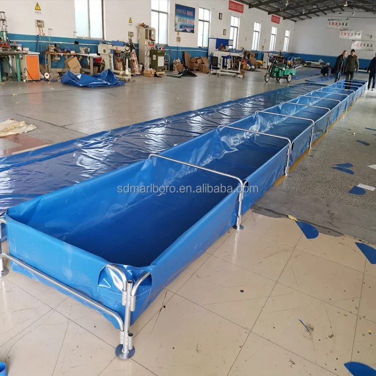 AIROW High Density Recirculating Aquaculture System Fish Tanks Large Fish Farming Ponds Pvc Fish Farm Tanks for Outdoor