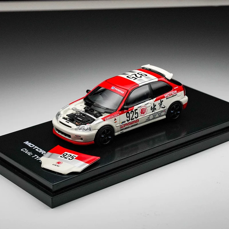 MOTORHELIX MH 1:64 Civic TYPE R (EK9) Alloy Car Model Static Collection Decorated Holiday Gifts Toys