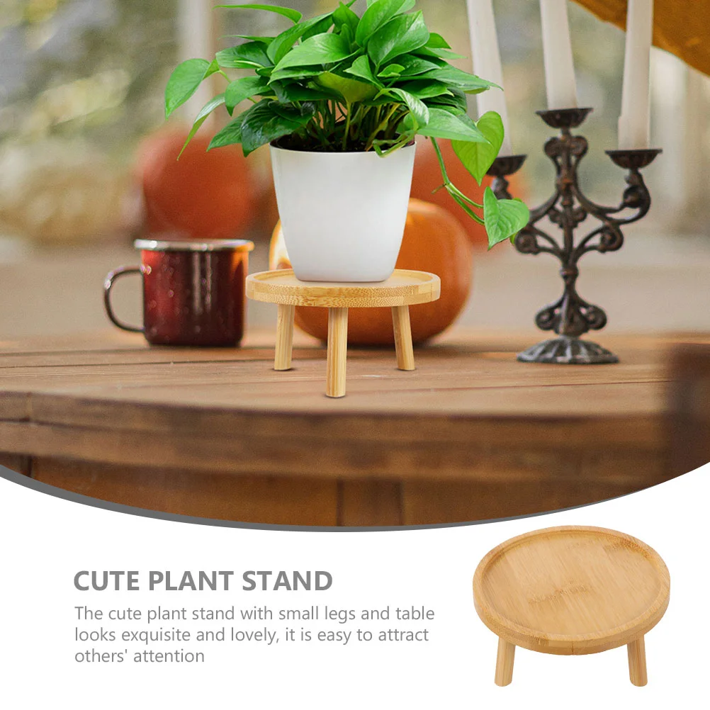 Flower Pot Tray Decorate Tall Pedestal Plant Stand Rustic Holder Wood Succulents Stands for Indoor Plants Garden Stool