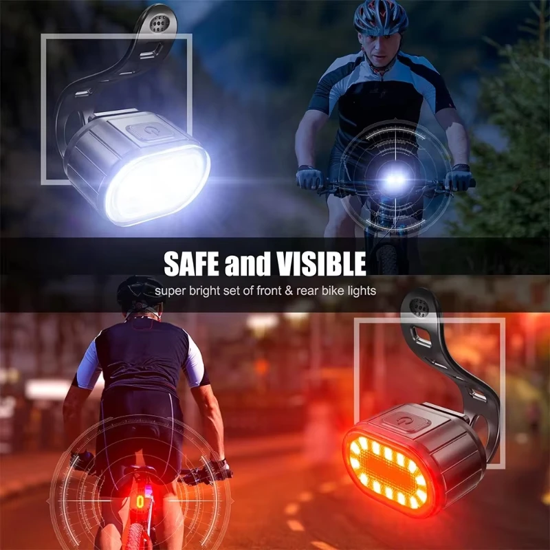 

Bicycle Headlight And Taillight Kit Usb Rechargeable Bike Light Set Cycling Flashlight For Road Cycling Flashlight For Road