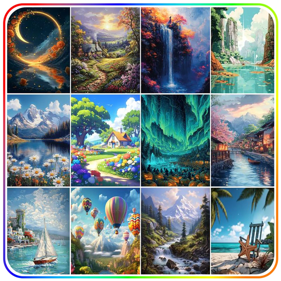 

SDOYUNO Diamond Painting Landscape Scenery Diamond Pictures To Make 5D Diamond Mosaic Paintings Set Rhinestones Embroidery Kits
