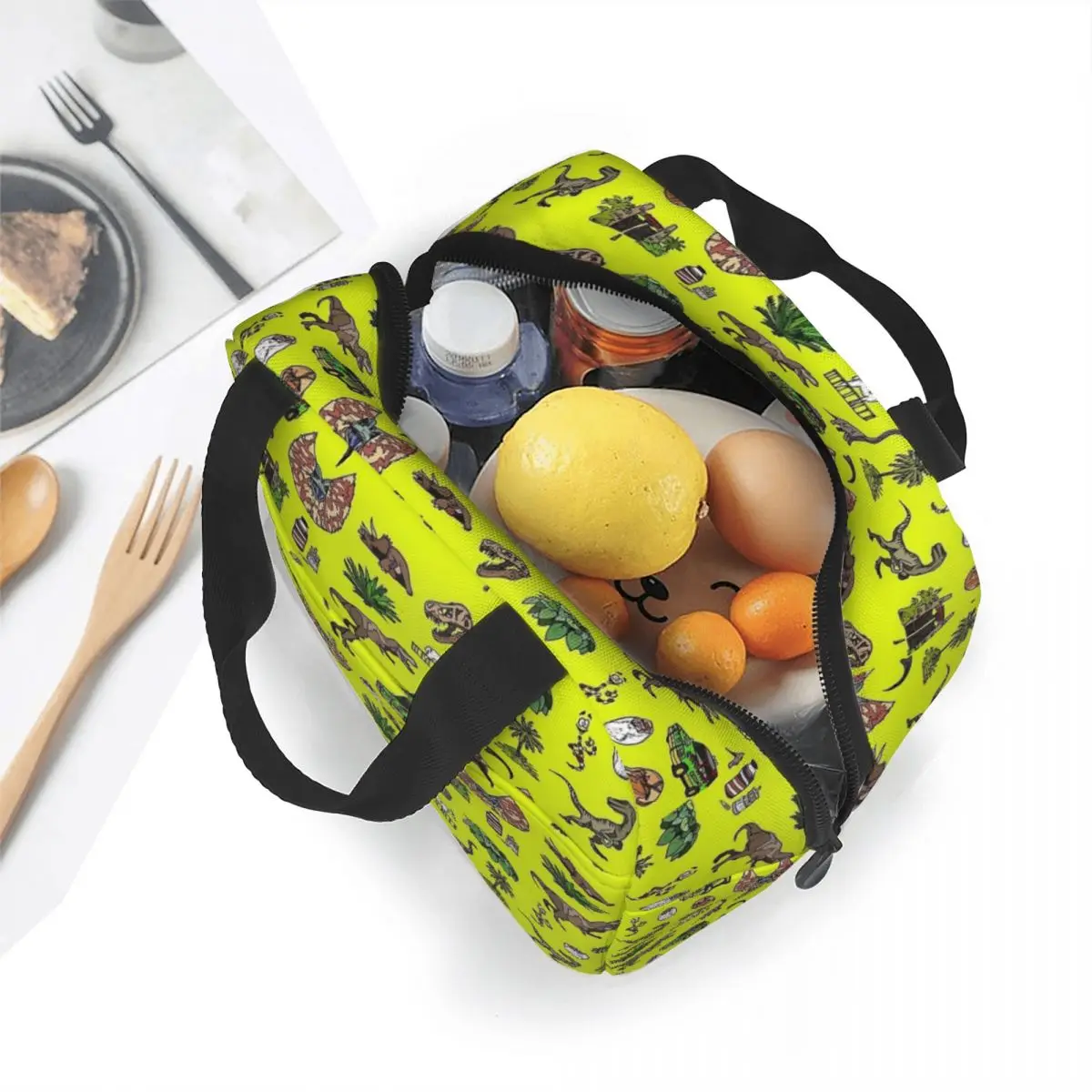 Jurassic Pattern Lighter Rex Dinosaur Insulated Lunch Bag Thermal Bag Meal Container High Capacity Tote Lunch Box Office Picnic