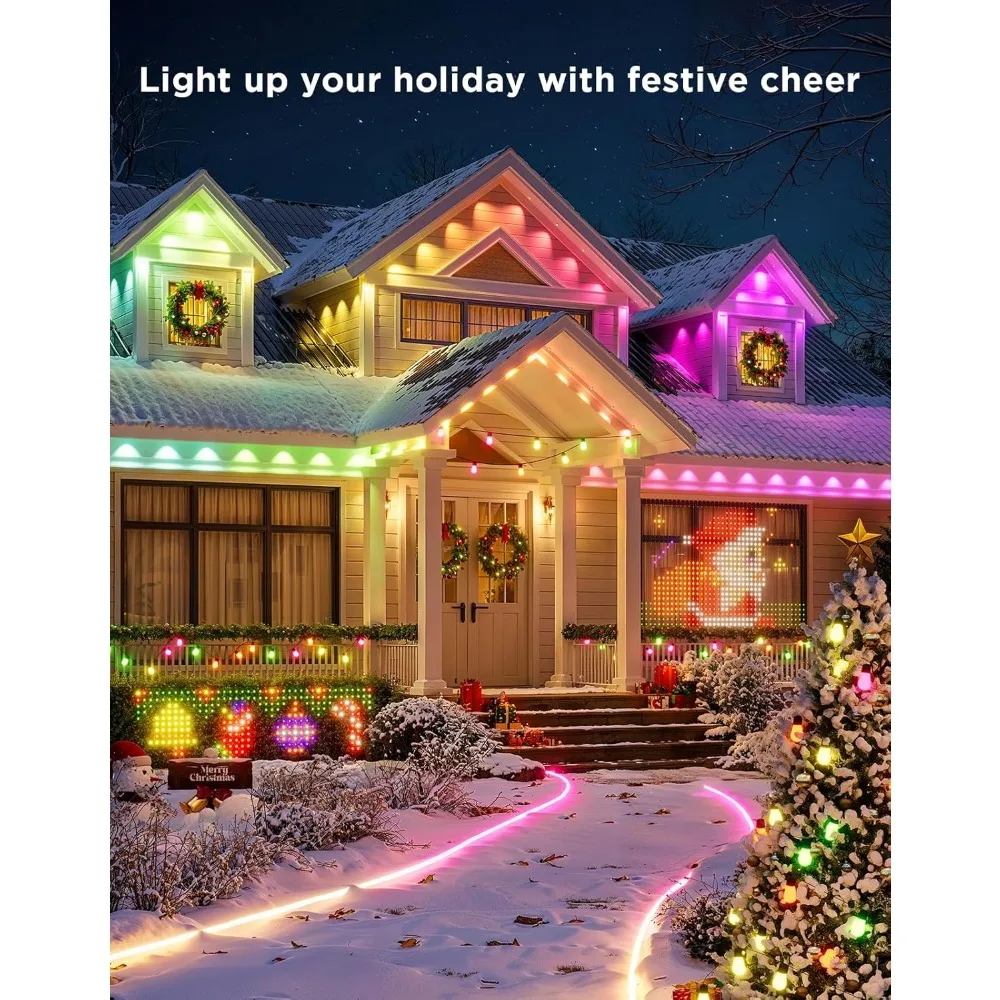 مصابيح LED خارجية مقاومة للماء بطول 150 قدمًا من Govee مع 108 مصباح LED، 100 وضع للمشهد، ضوء أبيض 40 لومن #2