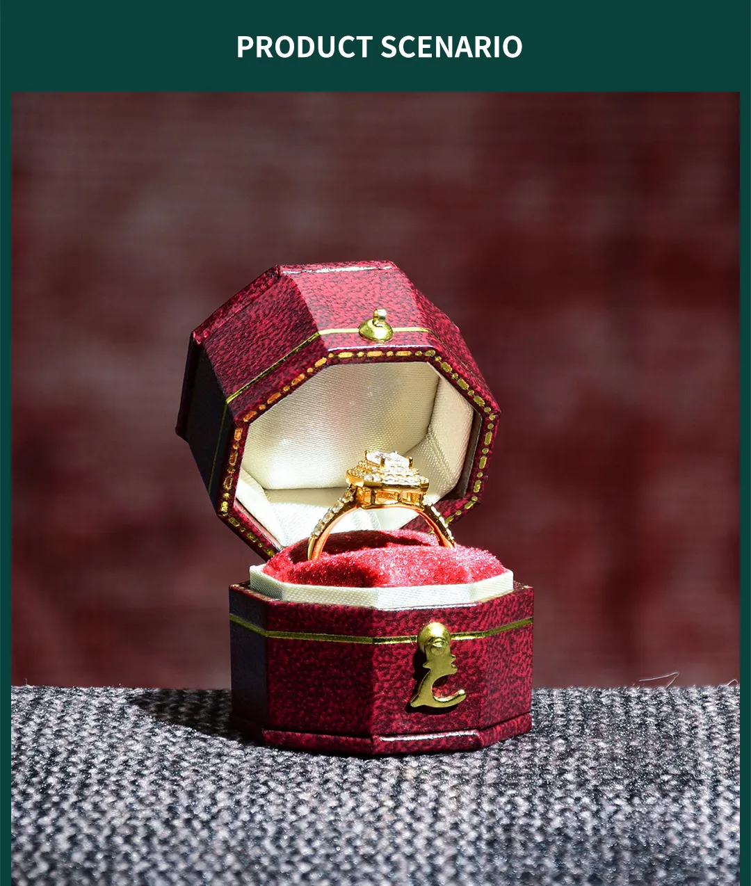 TAIMY Vintage Ring Box Handcrafted Wedding Antique Ring Box Lassical Victorian Style Decor Mini Jewelry Box Ring Storage Case