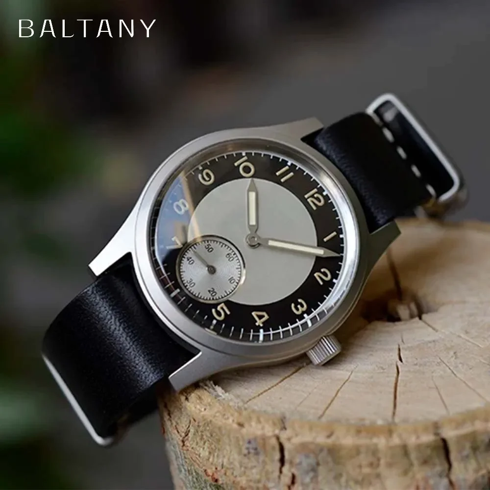 Baltany Tuxedo S2027 Retro Classic Men\'s Quartz Watches VD78 Leather Stainless Steel Sapphire Waterproof Lumin 36mm reloj hombre