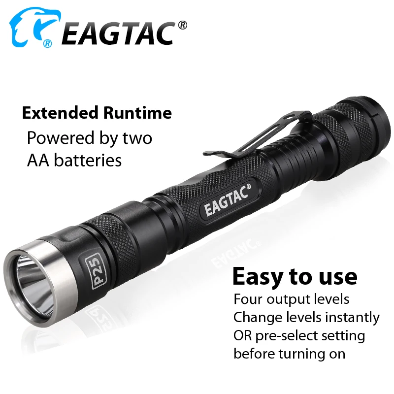 EAGTAC P25A2 XML2 CW NW Nichia519 365nm 39nm UV LED مصباح يدوي قابل للاستبدال قطرة في وحدة بطارية AA