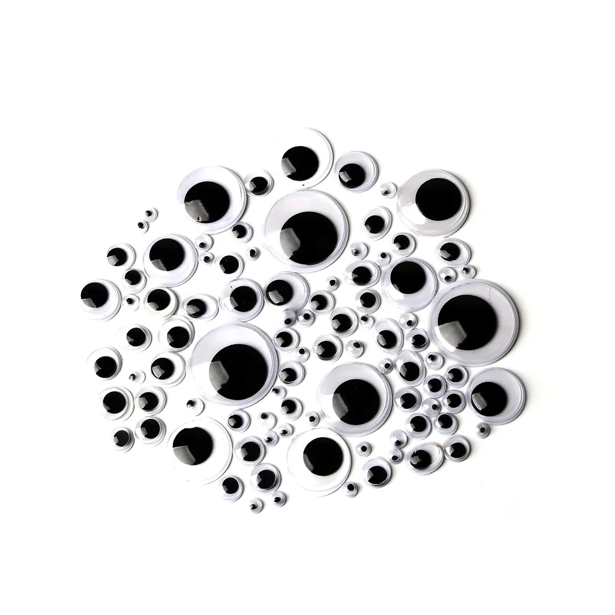 100PcsDIY Movable Eyes Simulated Animal Eyesblack and White Colored Self Adhesive Doll Eyes