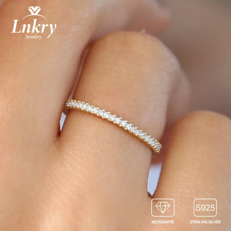 

Lnkry Certified Original Anillo Plata 925 Sterling Silver Full Eternity Moissanite Ring For Couples Exquisite Jewelry Gift