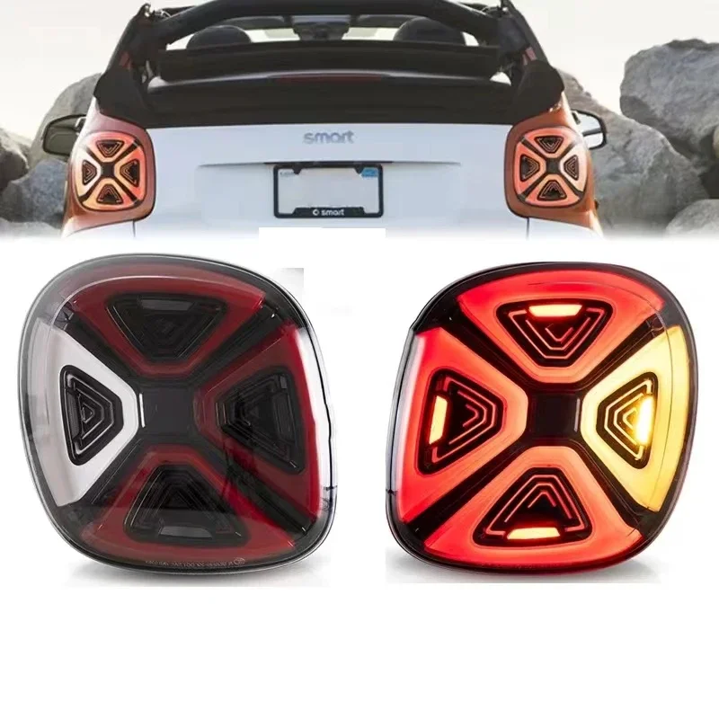 2PCS LED Rear Tail Lights with Welcome Light for Smart Fortwo Forfour 453 2015 2016 2017 2018 2019 2020 2021