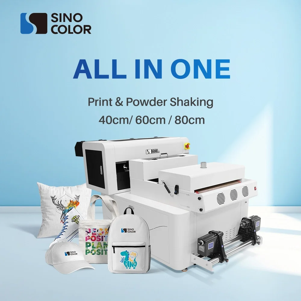 All in One 30cm 40cm 60cm Two I1600 I3200 Heads Speedy T-Shirt Hoodie Bag Dtf Printer Printing Machine with Powder Shaking