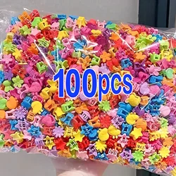 20-100Pcs Small Colorful Hair Claws Girls Cute Flower Star Heart Mickey Hair Clips Hair Accessories Kids Cartoons Headwear Gifts