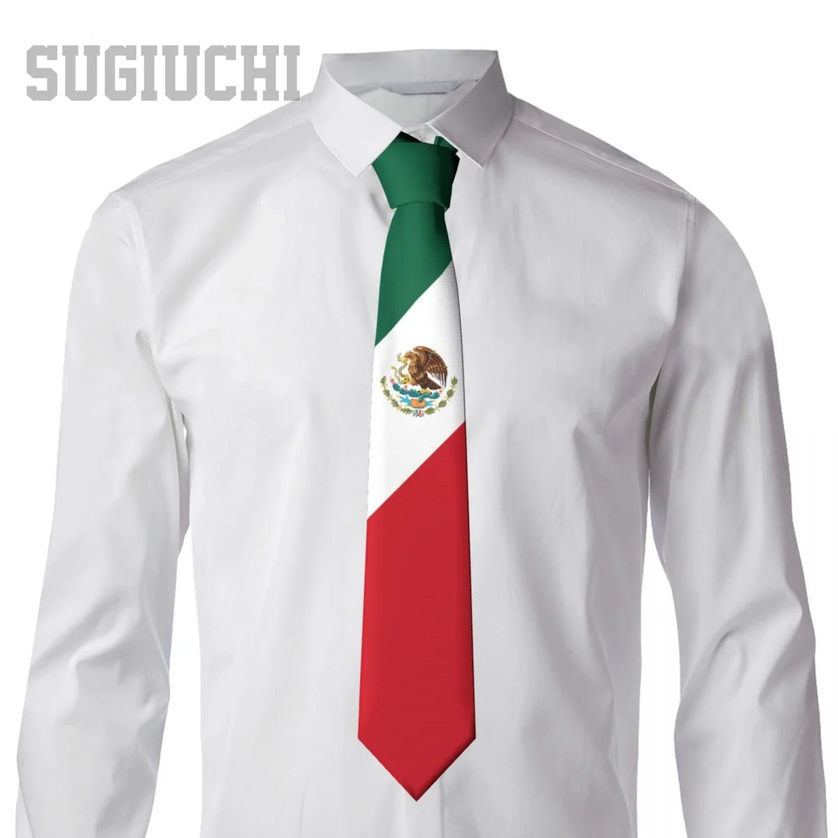 Corbatas de cuello con emblema de bandera de México para hombres y mujeres, trajes de corbata a cuadros casuales, corbata delgada para fiesta de