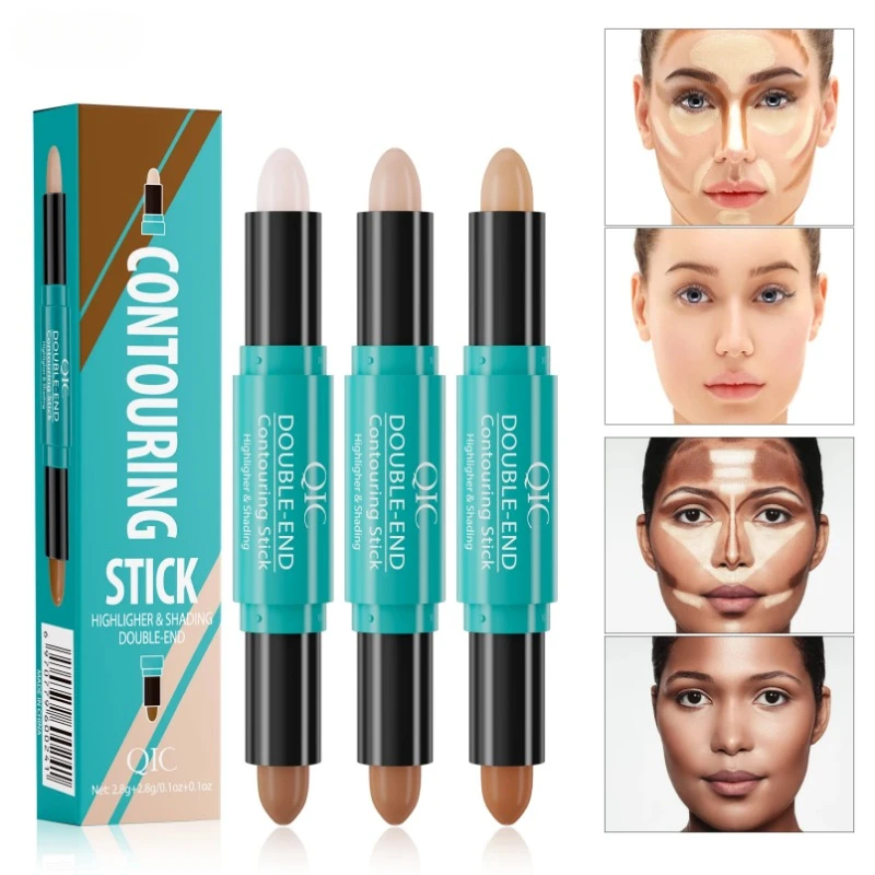 Gezicht Foundation Concealer Pen Langdurige Donkere Kringen Corrector Contour Concealers Plakken Cosmetische Make-Up 2 In 1 Markeerstiften