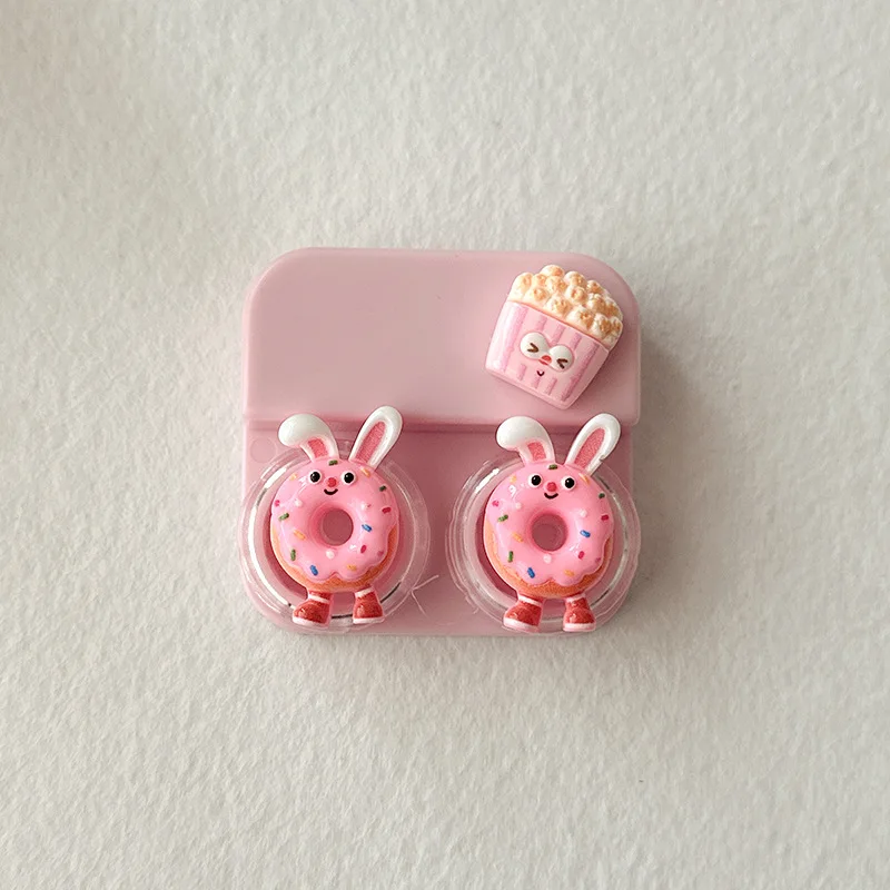 Cute Hello kitty Contact Lens Case Portable Beauty Pupil Storage Box with Tweezers Travel Lens Tool