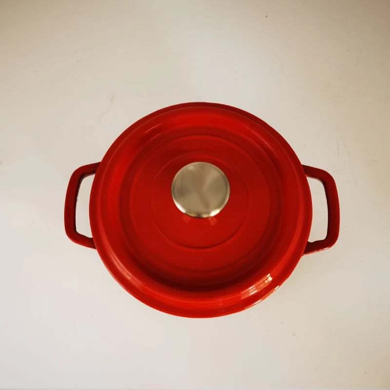 24cm Cast Iron Enamel Stew Pot 3.8L Cassrole Red