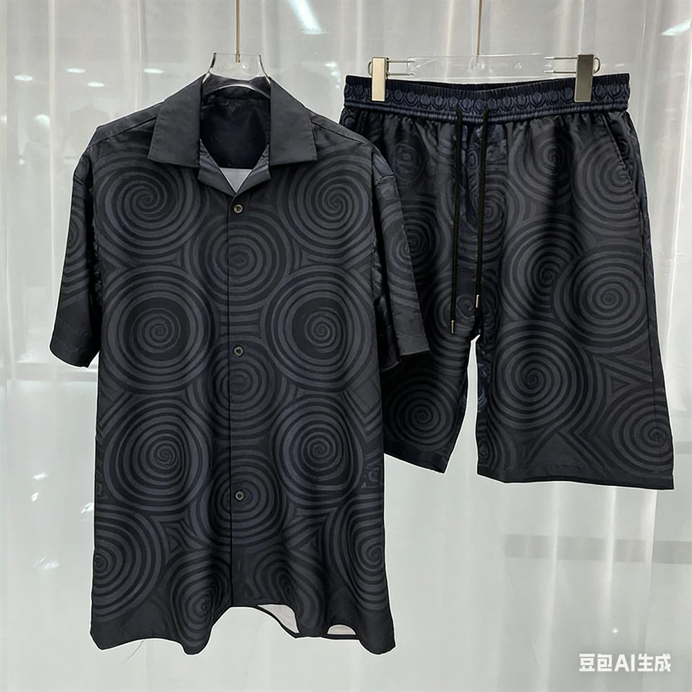 

Men's Summer Suit Casual Simple Style Short Sleeve Shirts and Shorts 2 Piece Outfit Fashion Clothing Unisex Home Pajamas Sets