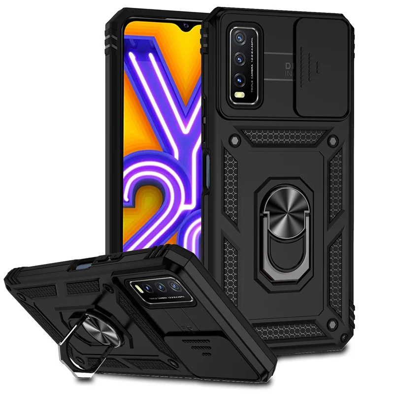 For VIVO Y20S 2020 Magnetic Car Ring Shockproof Armor Stand Holder Phone Cases For Vivo Y20 Y20i Y 20 20S V2029 V2027 Case Cover