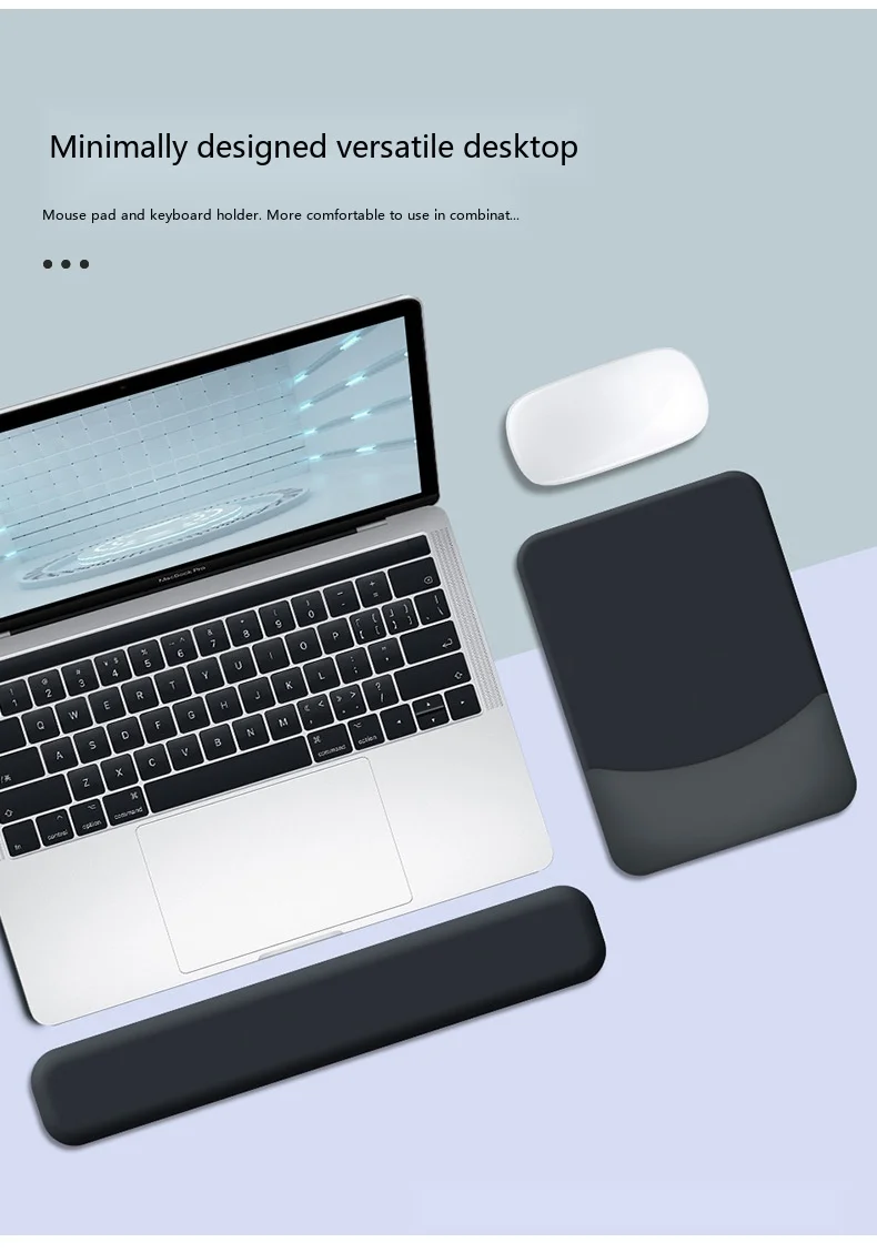 Silikon-Handgelenkauflage Mauspad Quadratische Form 5 Farben Rutschfeste Schreibtischunterlage Büro Gaming Ergonomisch – Detail 8