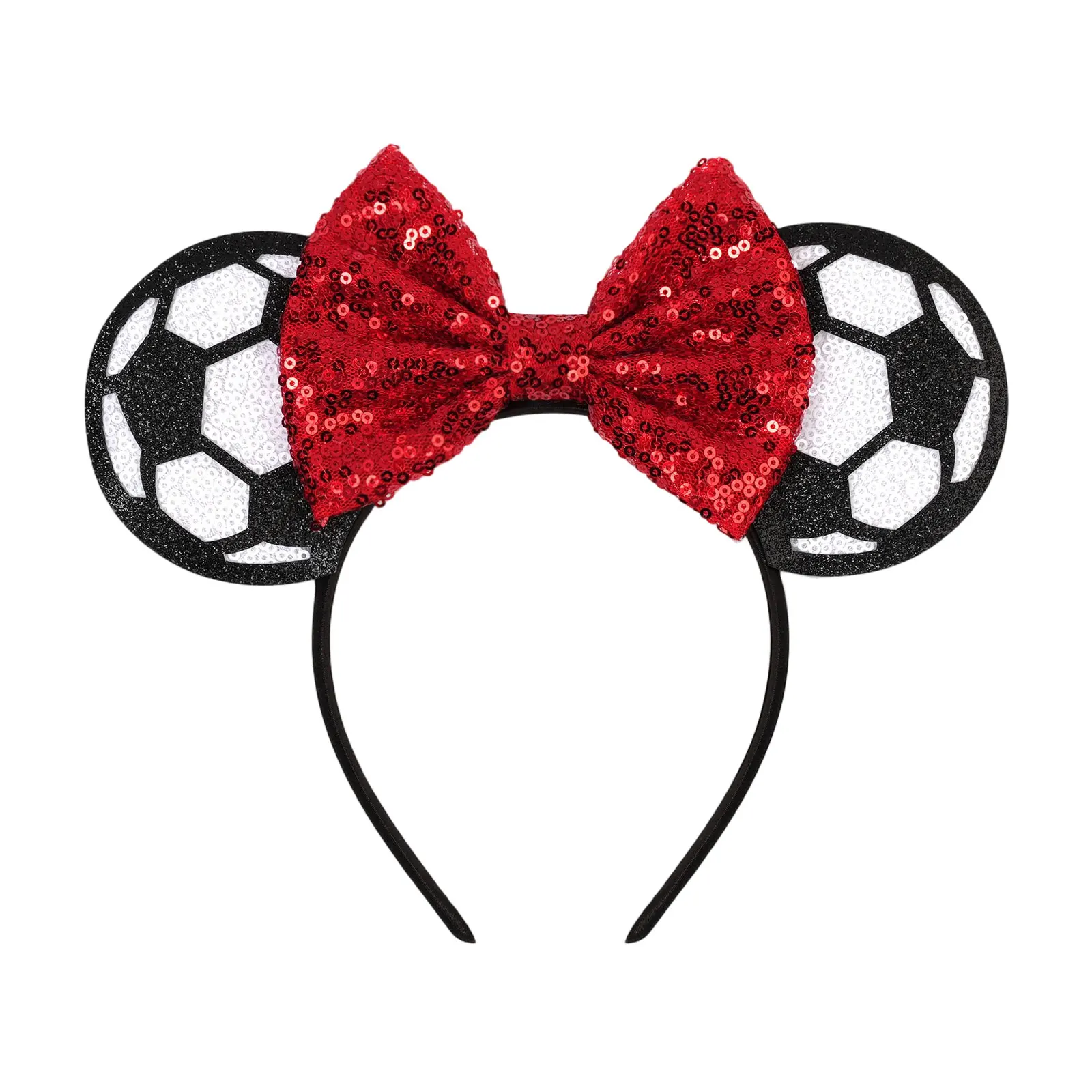 Neue Cartoon Disney Fußball Mausohren Haarband Kinder Beliebte Stirnbänder Jungen Party Pailletten DIY Geburtstag Schleifen Haaraccessoires Geschenk