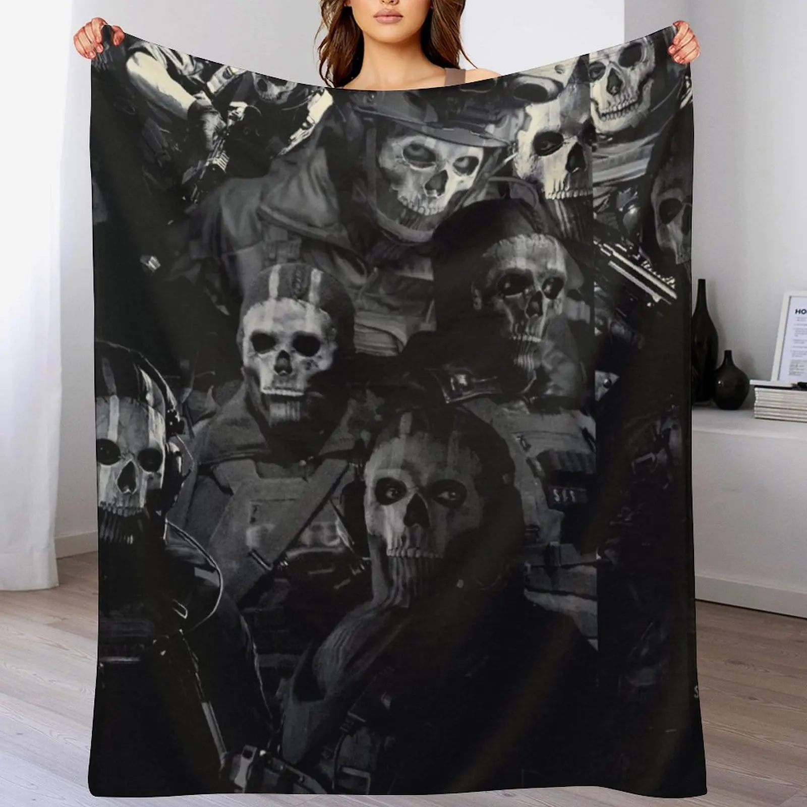 

Simon Ghost Riley Throw Blanket Decorative Sofas Beach Thermal Extra Large Throw Blankets