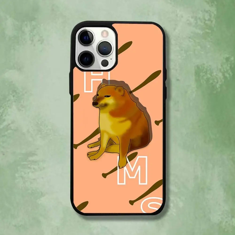 Urocze etui na telefon z motywem psa Cheems dla iPhone 16, 15, 14, 13, 12, 11, Pro, Max, Plus, Mini, SE4, E, magnetyczne, kompatybilne z bezprzewodowym ładowaniem Magsafe