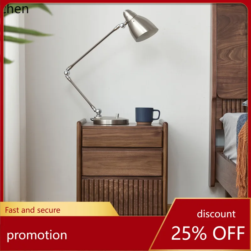 

HXL Bedside Table All Solid Wood Light Luxury Movable Bedside Cabinet Bedroom Storage Organizer