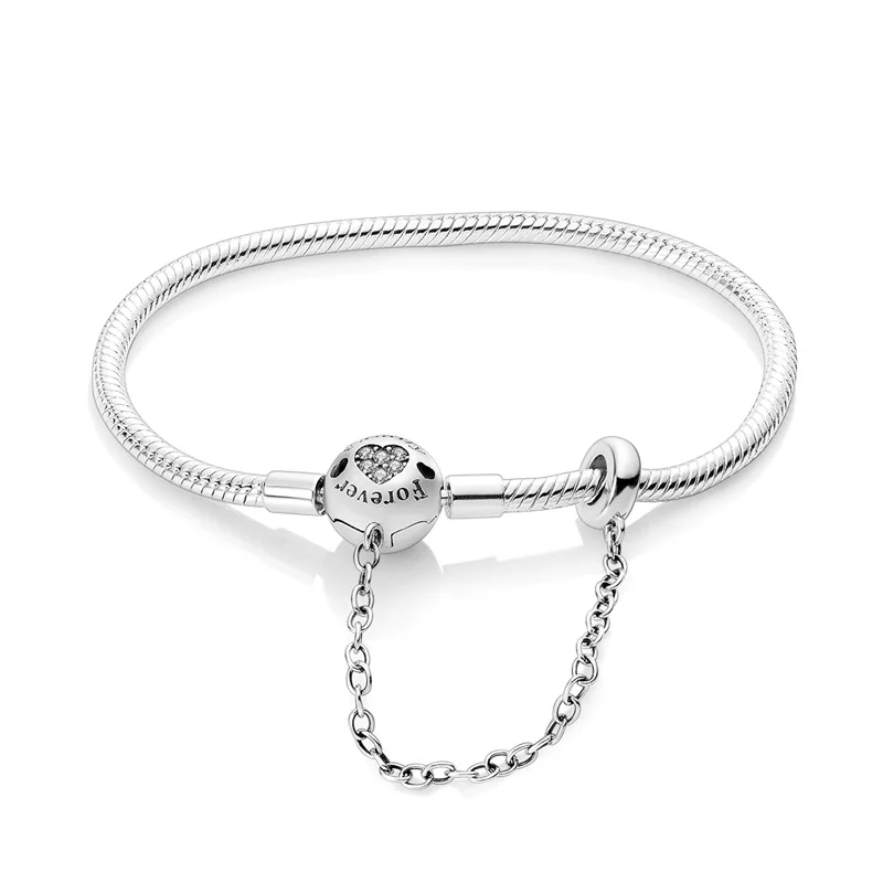 2026 New 925 Sterling Silver 17‑20CM Safety Chain Bracelet For Women Fashion Exquisite Birthday Anniversary Jewelry Gifts
