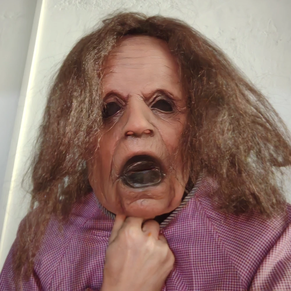 

Взрослые маска Wraith Old Lady Ghost Witch Хэллоуин Женский аксессуар Крик Ужас Нана Маска