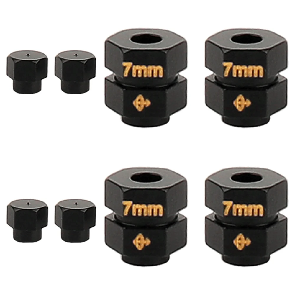 

4Pcs Widen Brass Wheel Hex Extended Adapters Counterweight Coupler 7mm for Axial TRX4M TRX-4M 1/18 RC Crawler Car Truck Parts