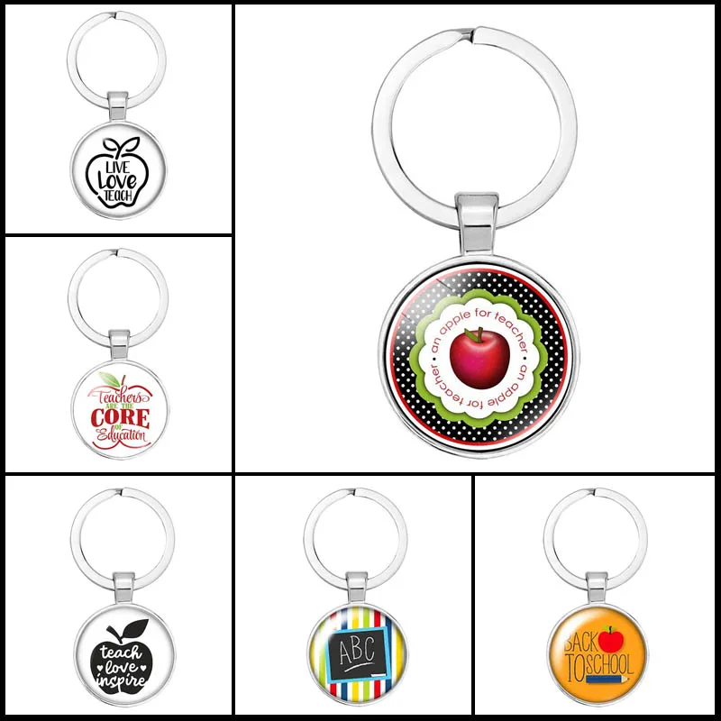 New Beat Teacher Teach Love Inspire Keychain Best Gift Jewelry Accessories For Teachers