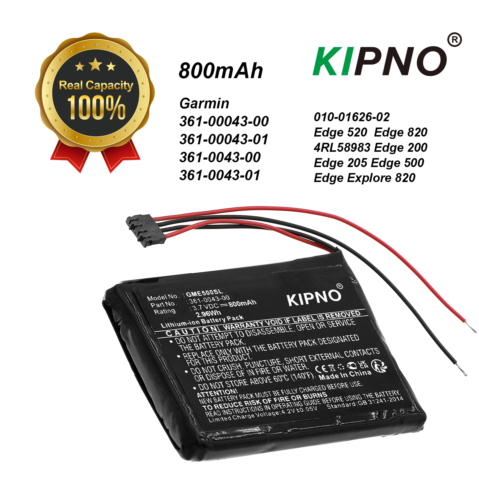 

GPS, Navigator 800mAH Battery For Garmin 361-00043-00 361-00043-01 361-0043-00 361-0043-01 Edge Explore 820 010-01626-02 520