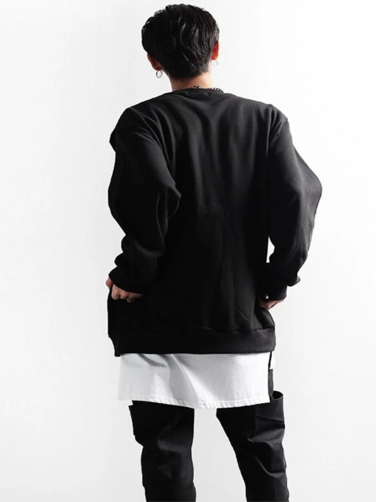 Men's Hoodie Spring And Autumn New Fashion Men's Personality Spliced Fabric Design Casual Large Size Long Sleeve Loose Hoodie