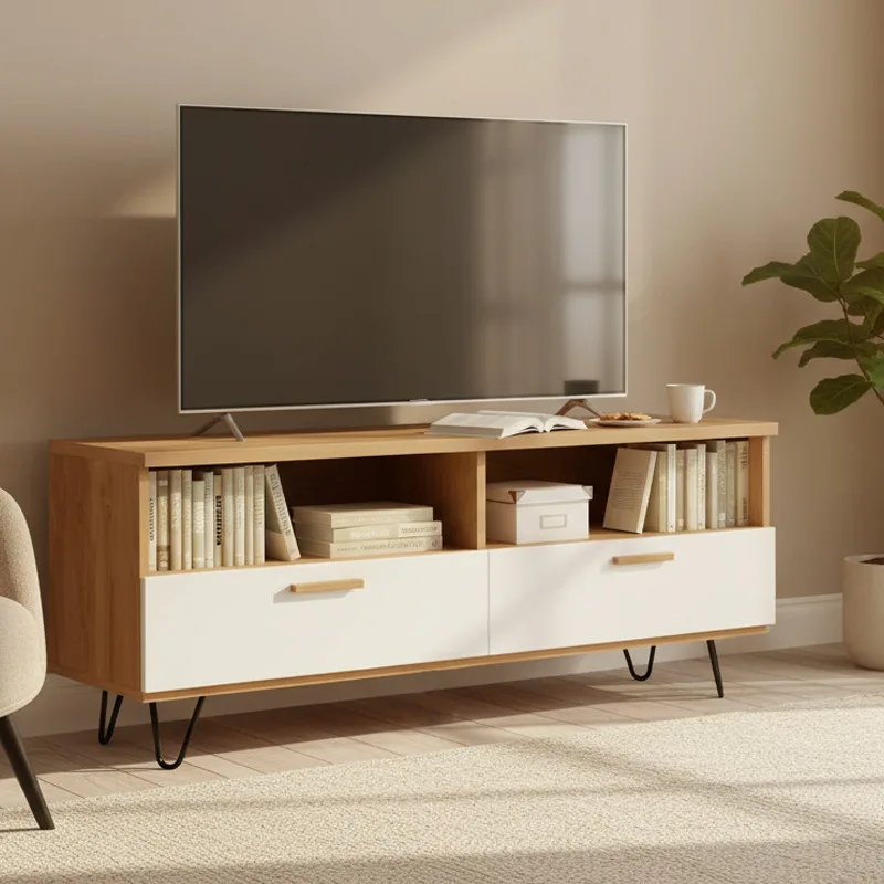 MDF floor-to-ceiling TV cabinet coffee table combination Nordic TV cabinet modern simple living room light luxury floor