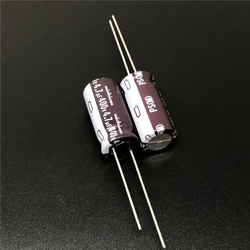 5pcs/50pcs 4.7uF 400V NICHICON PS Series 10x20mm Low Impedance 400V4.7uF Aluminum Electrolytic capacitor