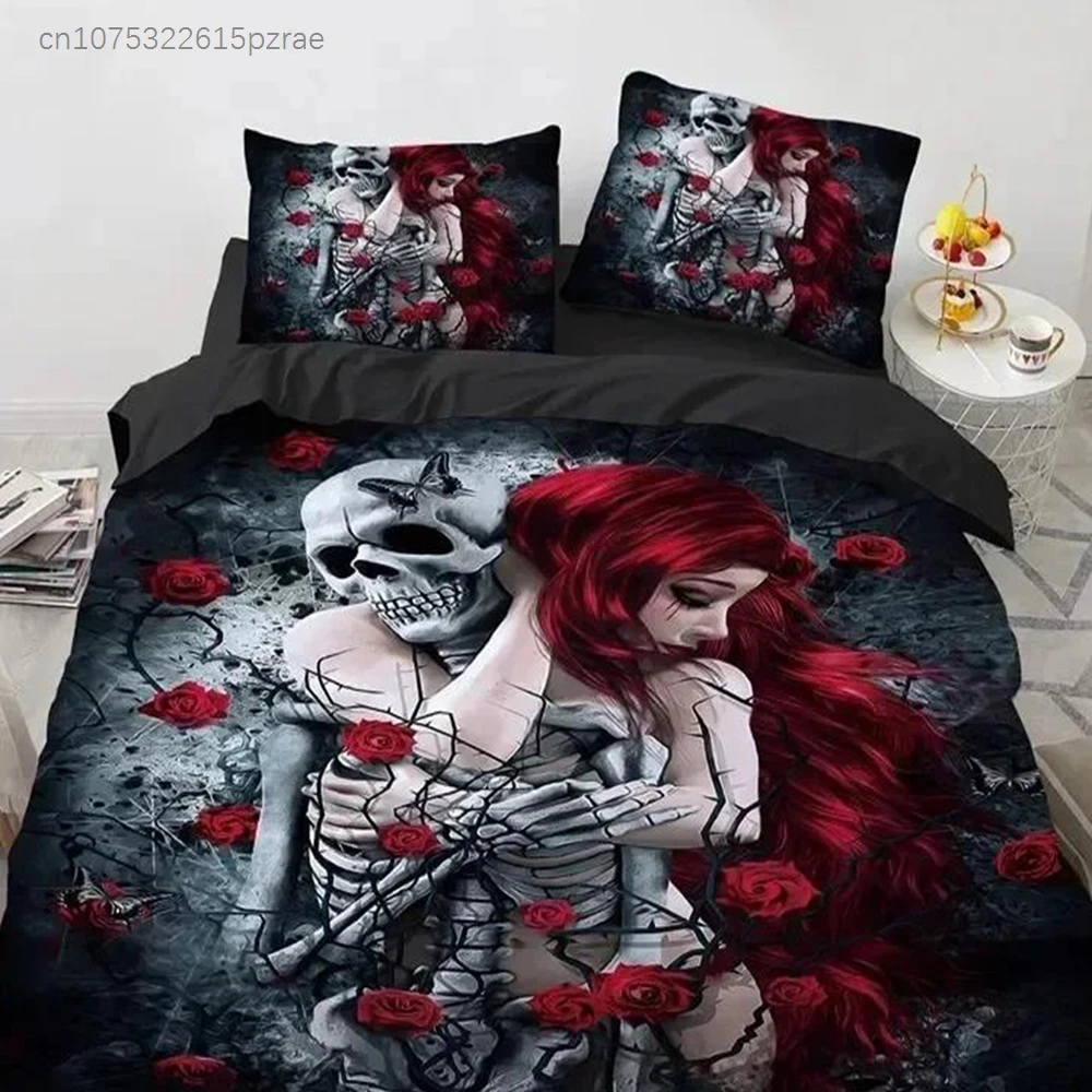 Vintage Home Textiles - Skull Vintage Sugar Skull Girl beddengoedset