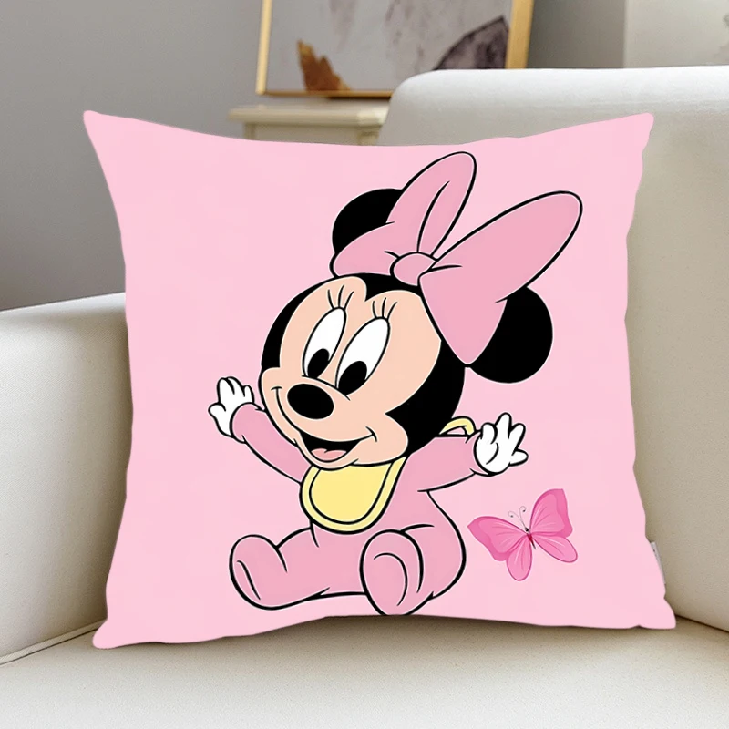 

home decor Pillow Cover Minnie iving room bedroomo office car 45x45 Dakimakura Throw Pillows Square Pillowcase Mickey Cute Decor