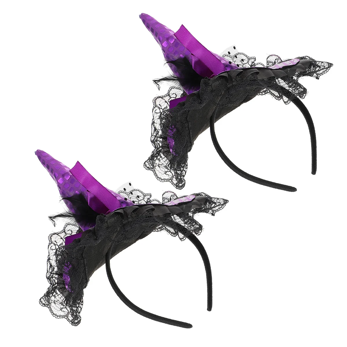 2 szt. Halloweenowa opaska do włosów w kształcie kapelusza czarownicy, lekka opaska na głowę na imprezę dla dzieci, dziewcząt i dorosłych.