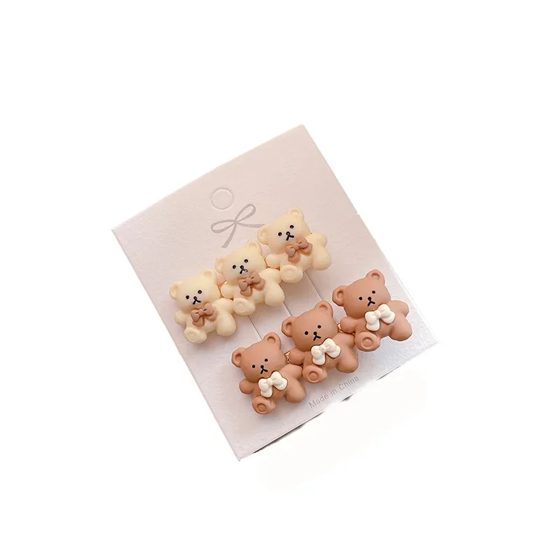 2 Pcs Fashion Kids Hair Clips Girls Bear Hairpins Heart Star Hairband Girls Cute Baby Children Hairdress Korean Hair Accessories