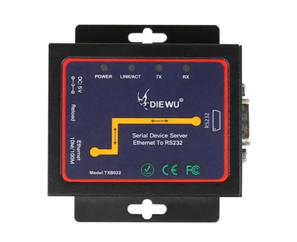 Serveur de périphérique série RJ45 vers RS232 Ethernet vers RS232 TCP/IP, convertisseur de communication technique