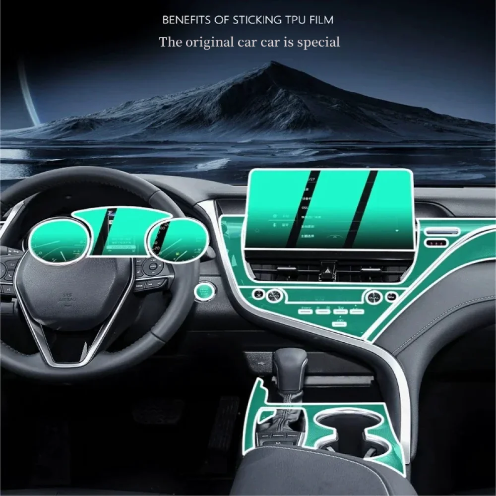 For Toyota Camry 2023 8 Inch Screen TPU Car Accessories Transparent Protect Film Car Interior Sticker Gear Navigator Door Panel - Image 2