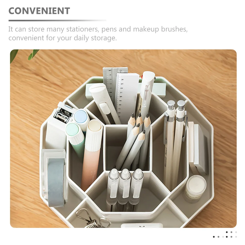 

Pen Holder Plastic Desk Organizer For Stationery Pens Makeup Brushes Smooth Flat Pen Storage Organizer Bottom Cup