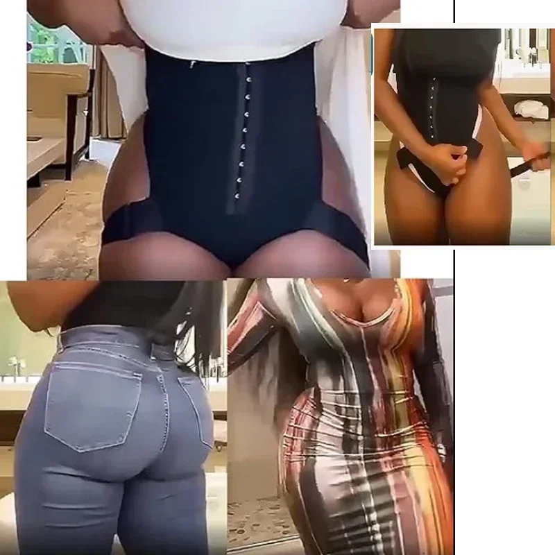 Dimmkof Sexy Butt Lifting Panties 6XL Tummy Control Body Shaper Thigh Bands Booty Lift Up Buttock Lifter Shapewear Panty Hollow