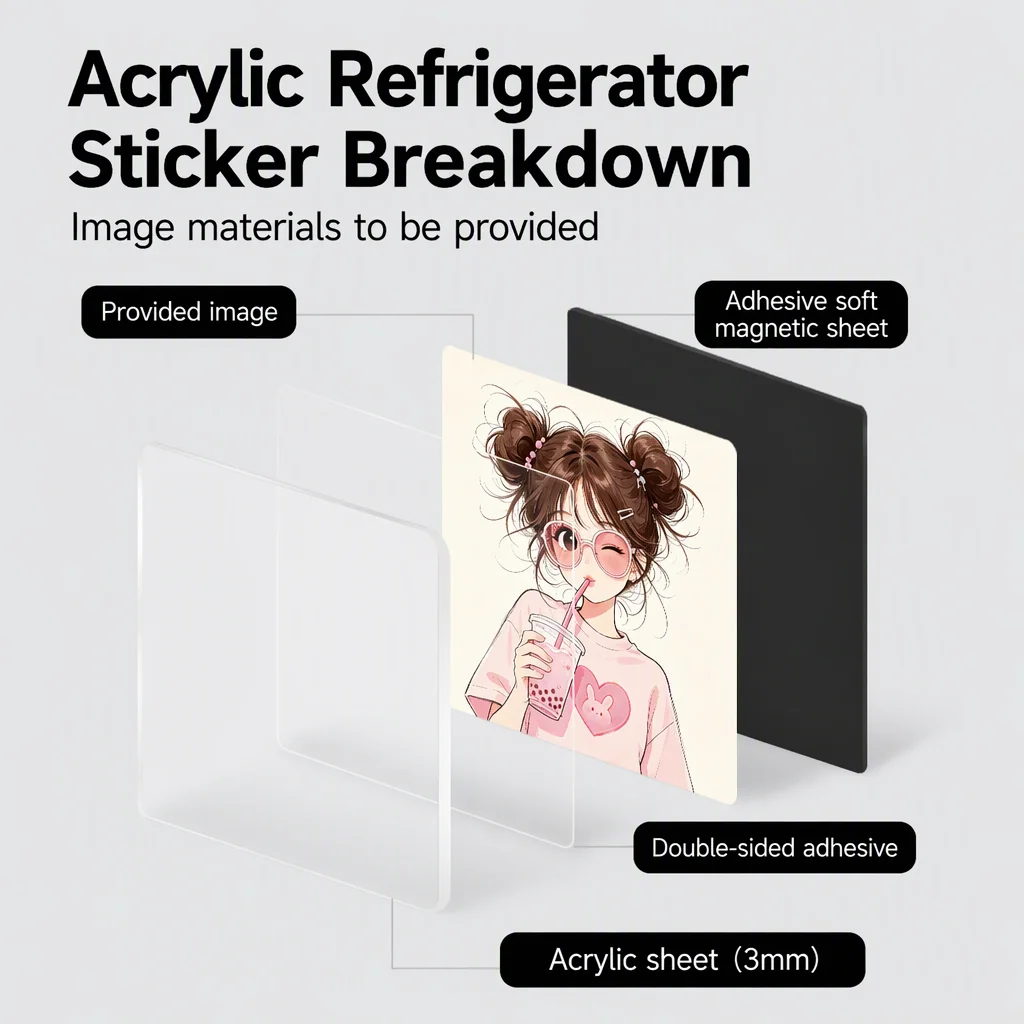 Fridge Magnets Material Kit Creative DIY Handmade Novelty Acrylic Magnetic Stickers Not Photo Included Souvenir Home Decor Gifts