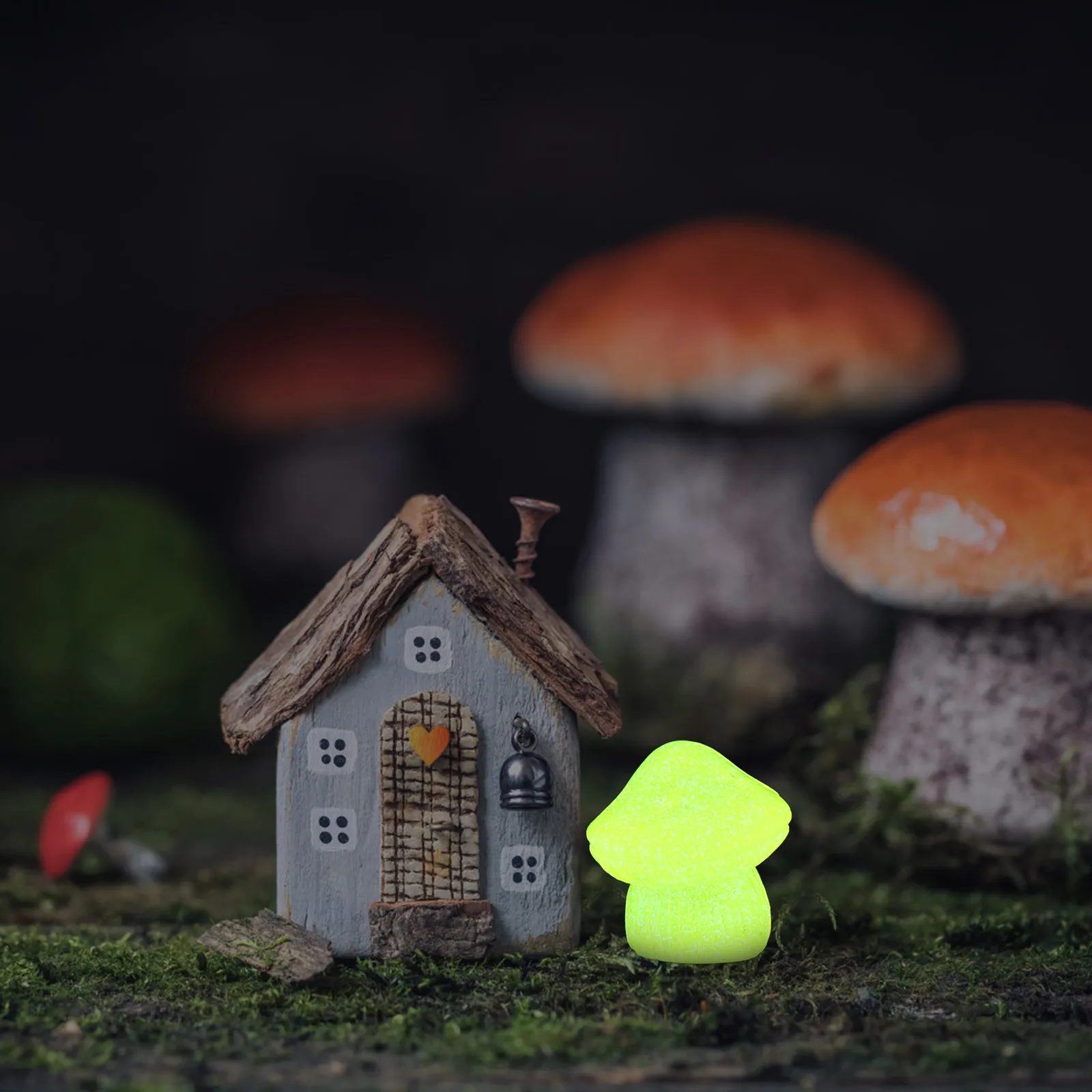 

100 Pcs Simulated Mushroom Tiny Figurines Home Decor Mini Mushrooms Cute Resin Fake Garden