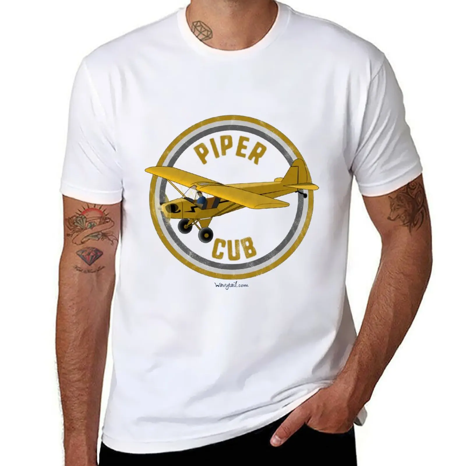

Piper Cub T-Shirt cotton tshirt 100% t shirts for man pack white T-Shirt