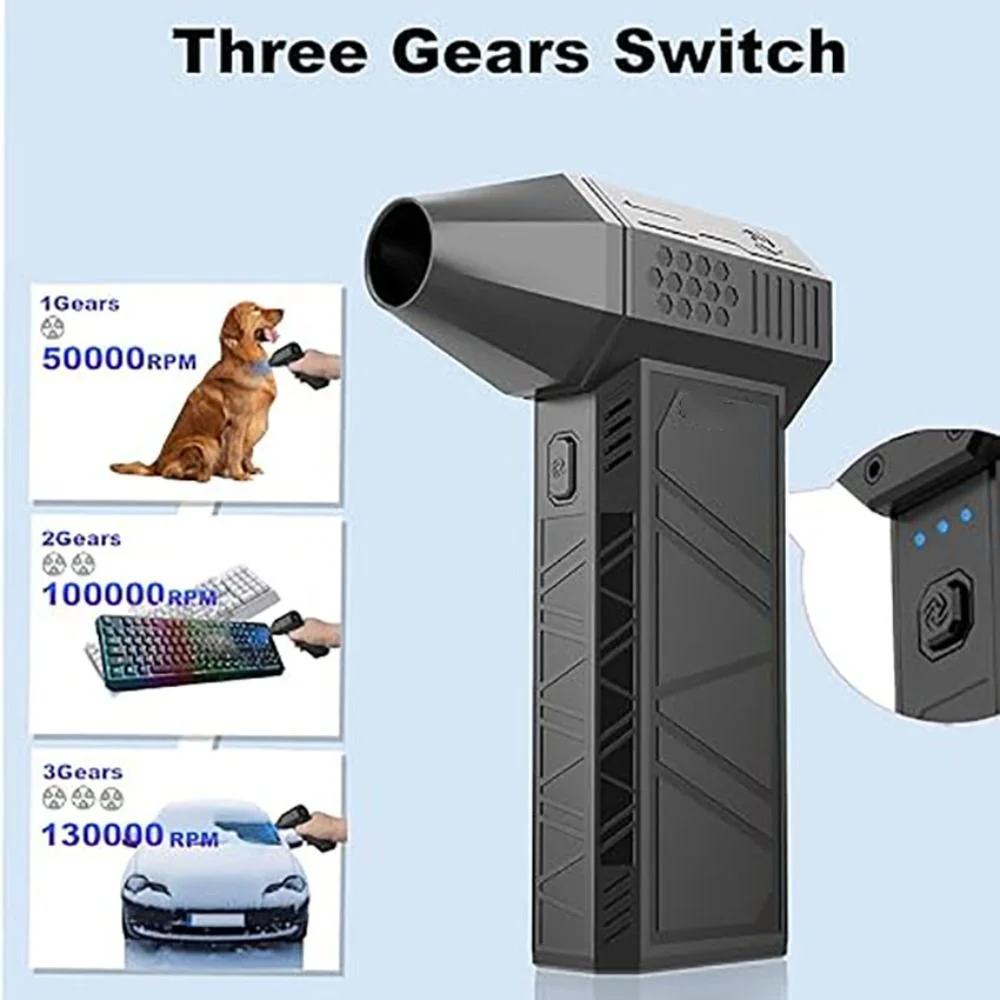 

Reusable Can Violent Mini Turbo Jet Fan Compressed Air Duster Computer Keyboard 130000 RPM Cordless Powerful Blower